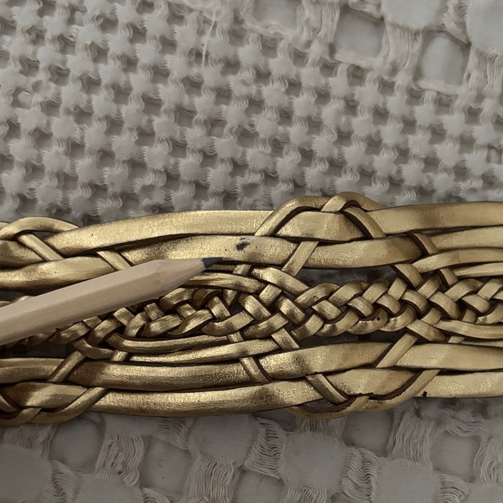 NWT Nine West Gold Tone Metallic Woven Belt with Decorative Buckle Size L/XL - Picture 13 of 16